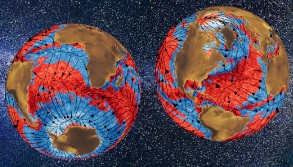 يُظهر الرسم التوضيحي كيف يتم تنشيط أنظمة الطقس المحيطية (باللون الأحمر) أو إضعافها (باللون الأزرق) عند التفاعل مع المقاييس المناخية.